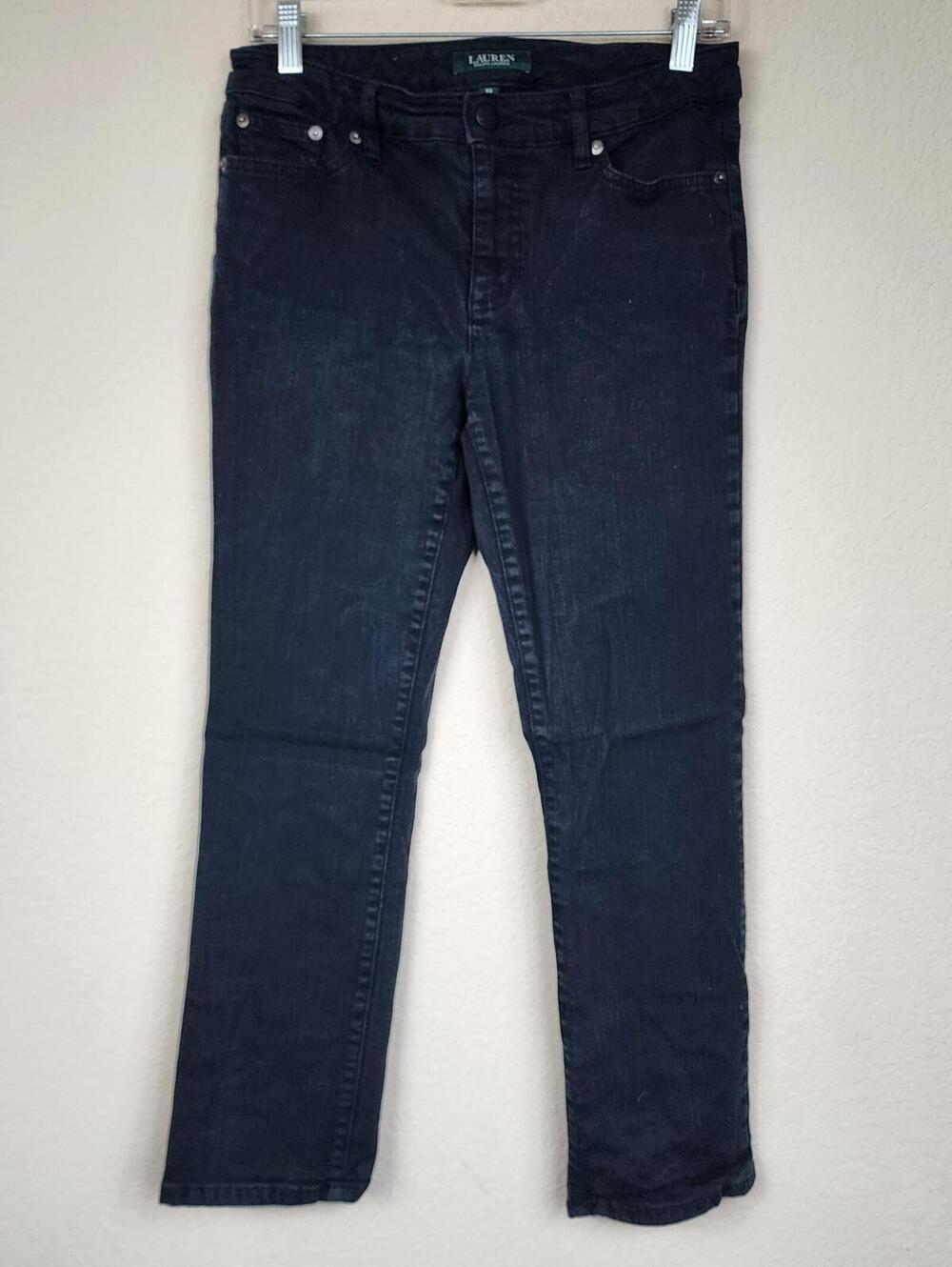 Lauren Ralph Lauren Black Straight Leg Jeans Size 8P